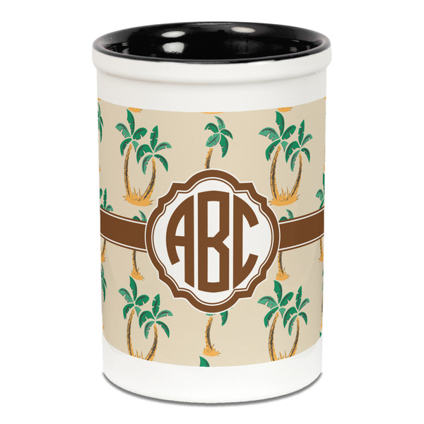 Palm Trees Pencil Holder - Black