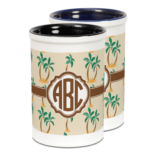 Custom Palm Trees Ceramic Pencil Holder - Large