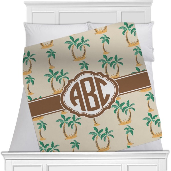 Custom Palm Trees Minky Blanket - Twin / Full - 80"x60" - Double Sided (Personalized)