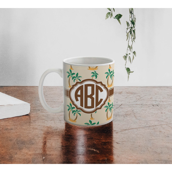 Palm Trees Personalized Coffee Mug - Lifestyle
