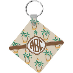 Palm Trees Diamond Plastic Keychain w/ Monogram