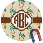 Palm Trees Round Fridge Magnet (Personalized)