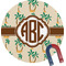 Palm Trees Round Fridge Magnet (Personalized)