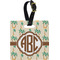 Palm Trees Plastic Luggage Tag - Square w/ Monogram