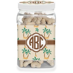 Palm Trees Dog Treat Jar (Personalized)