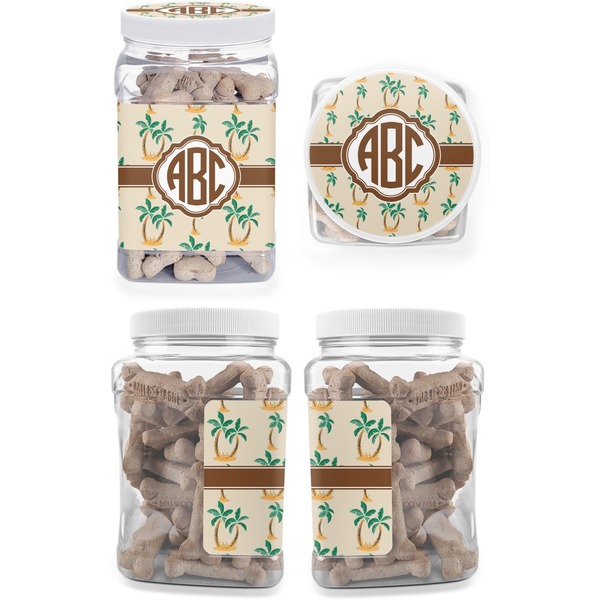Palm Trees Pet Treat Jar - Multiple Angles