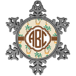 Palm Trees Vintage Snowflake Ornament (Personalized)