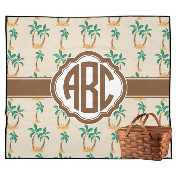 Custom Palm Trees Outdoor Picnic Blanket (Personalized)