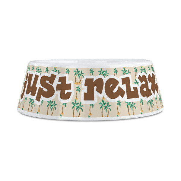 Palm Trees Plastic Dog Bowls - Medium - FRONT