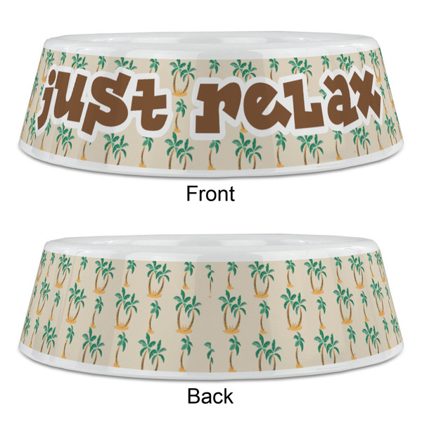 Palm Trees Plastic Pet Bowls - Large - APPROVAL