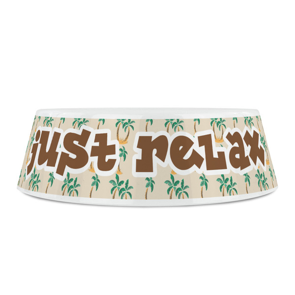 Palm Trees Plastic Pet Bowls - Small - FRONT