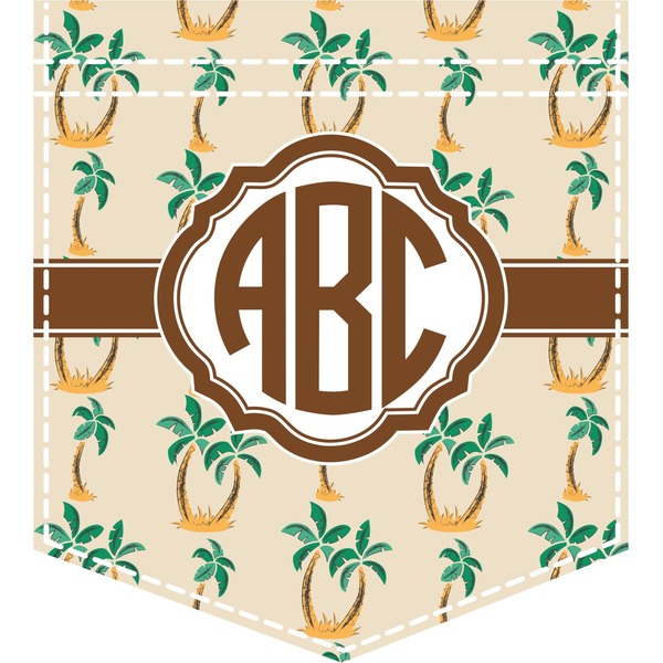 Custom Palm Trees Iron On Faux Pocket (Personalized)
