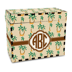 Palm Trees Wood Recipe Box - Full Color Print (Personalized)