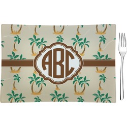 Palm Trees Rectangular Glass Appetizer / Dessert Plate - Single or Set (Personalized)