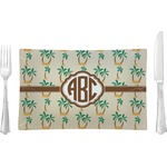 Palm Trees Rectangular Glass Lunch / Dinner Plate - Single or Set (Personalized)