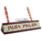 Palm Trees Red Mahogany Nameplates with Business Card Holder - Angle