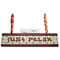 Palm Trees Red Mahogany Nameplates with Business Card Holder - Straight