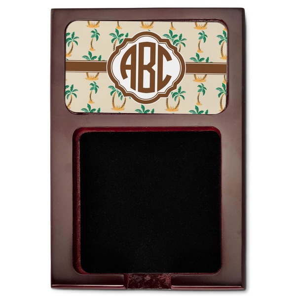 Palm Trees Red Mahogany Sticky Note Holder - Flat