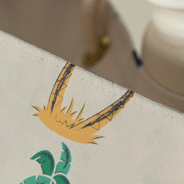 Palm Trees Large Rope Tote - Close Up View