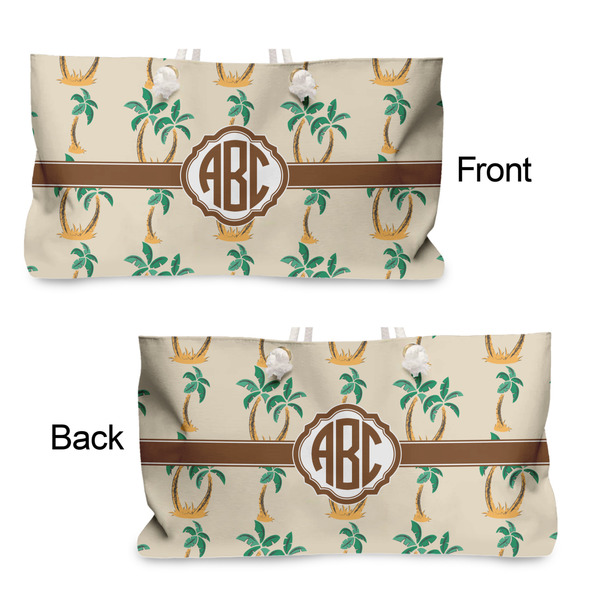 Palm Trees Large Rope Tote - From & Back View