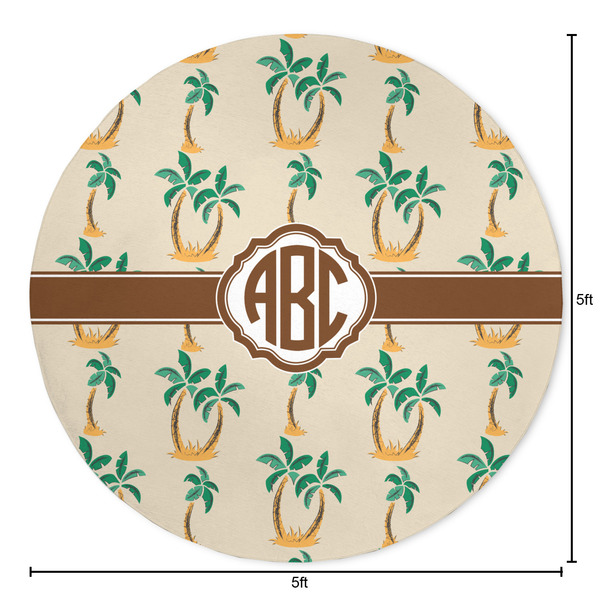 Palm Trees Round Area Rug - Size