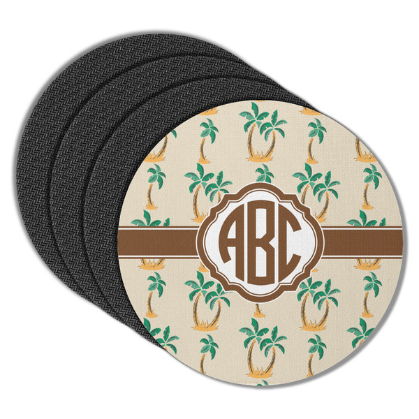 Palm Trees Round Coaster Rubber Back - Main
