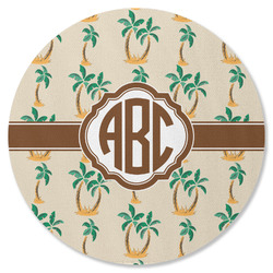 Palm Trees Round Rubber Backed Coaster (Personalized)