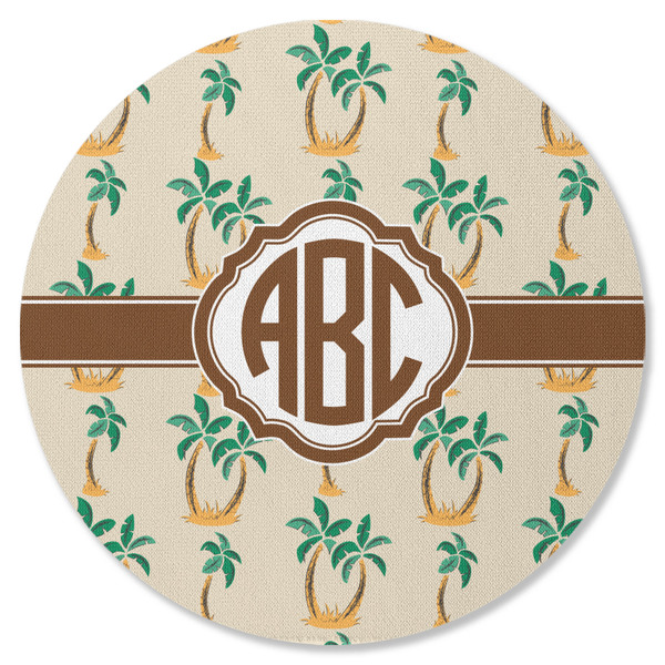 Palm Trees Round Coaster Rubber Back - Single