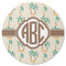 Palm Trees Round Coaster Rubber Back - Single