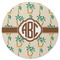 Palm Trees Round Rubber Backed Coaster (Personalized)
