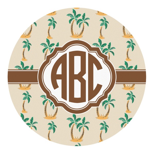 Custom Palm Trees Round Decal - Small (Personalized)