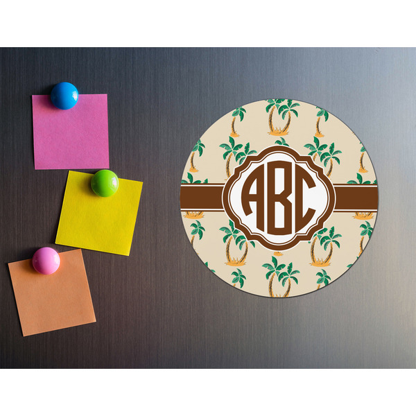 Palm Trees Round Fridge Magnet - LIFESTYLE