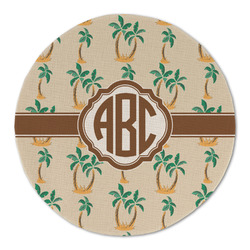 Palm Trees Round Linen Placemat - Single Sided (Personalized)