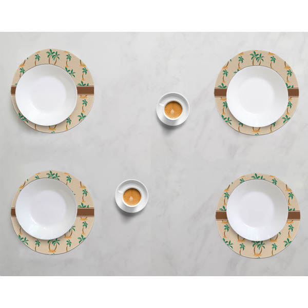 Palm Trees Round Linen Placemats - LIFESTYLE (set of 4)