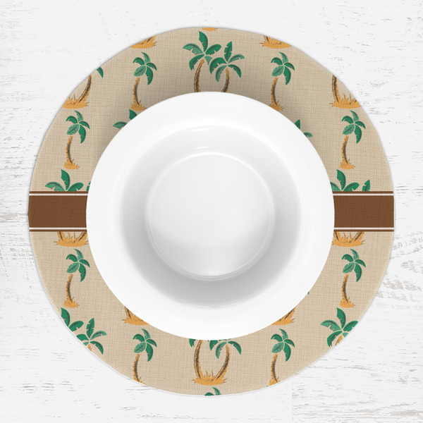 Palm Trees Round Linen Placemats - LIFESTYLE (single)