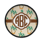 Palm Trees Iron On Round Patch w/ Monogram