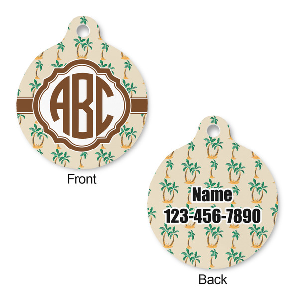 Palm Trees Round Pet ID Tag - Large - Approval