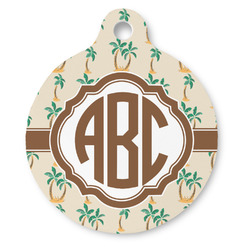Palm Trees Round Pet ID Tag (Personalized)
