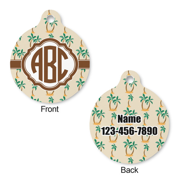 Palm Trees Round Pet Tag - Front & Back