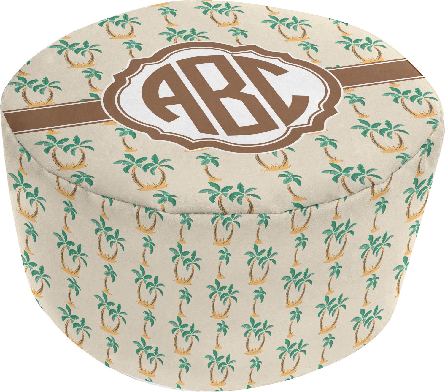 Custom Palm Trees Round Pouf Ottoman (Personalized) YouCustomizeIt