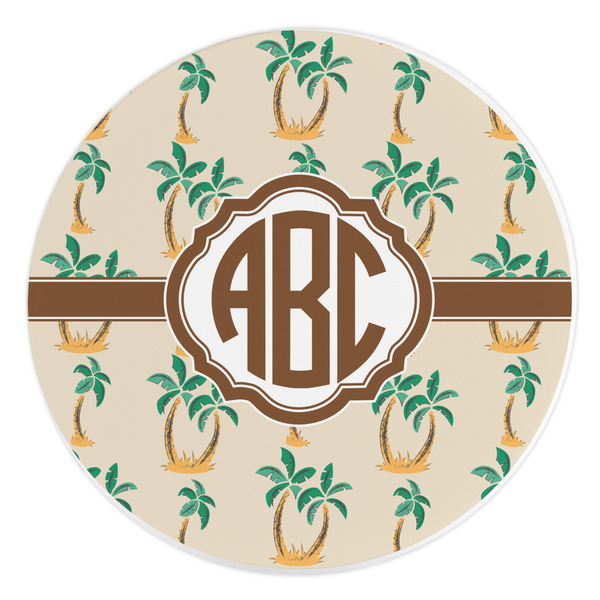 Custom Palm Trees Round Stone Trivet (Personalized)