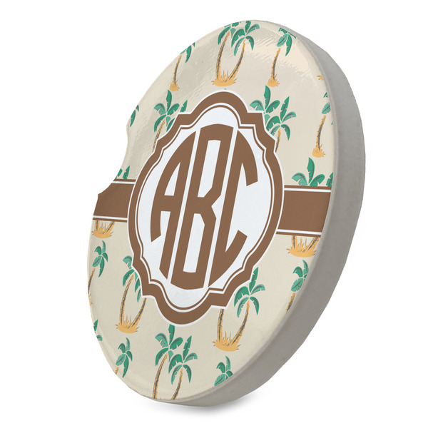 Palm Trees Sandstone Car Coaster - STANDING ANGLE