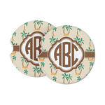 Palm Trees Sandstone Car Coasters (Personalized)