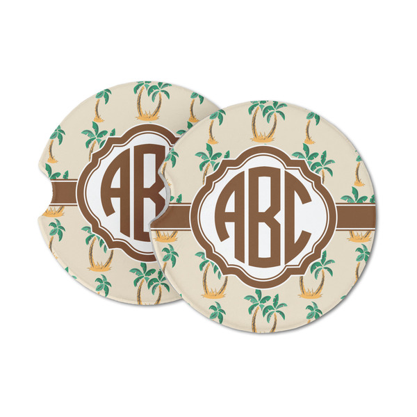 Custom Palm Trees Sandstone Car Coasters (Personalized)