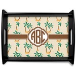 Palm Trees Black Wooden Tray - Large (Personalized)