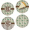 Palm Trees Set of 4 Glass Appetizer / Dessert Plate 8" (Personalized)