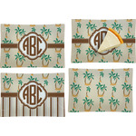 Palm Trees Set of 4 Glass Rectangular Appetizer / Dessert Plate (Personalized)