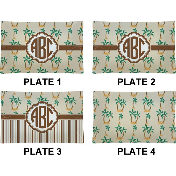 Palm Trees Set of Rectangular Dinner Plates (Approval)