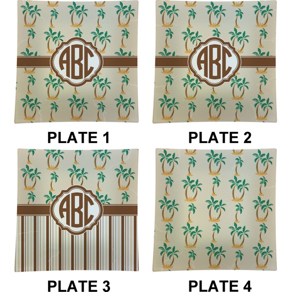 Palm Trees Set of Square Dinner Plates (Approval)