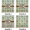 Palm Trees Set of Square Dinner Plates (Approval)